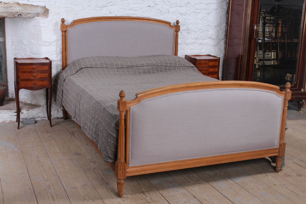 Newly upholstered French Empire style kingsize bed