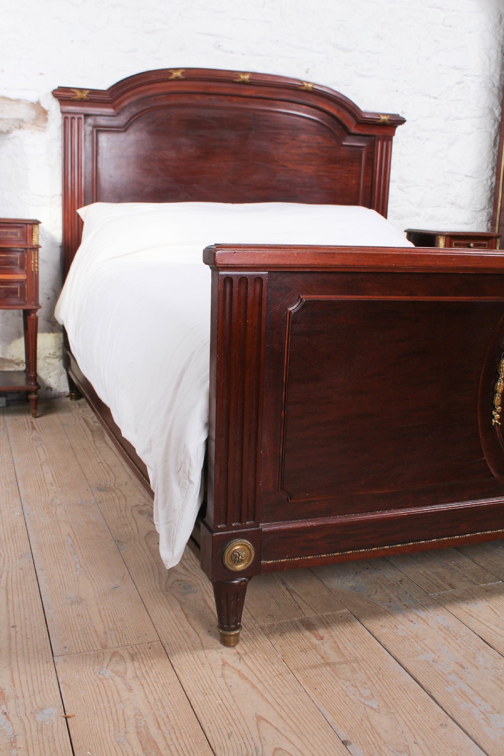 Handsome French mahogany king size bed View VII