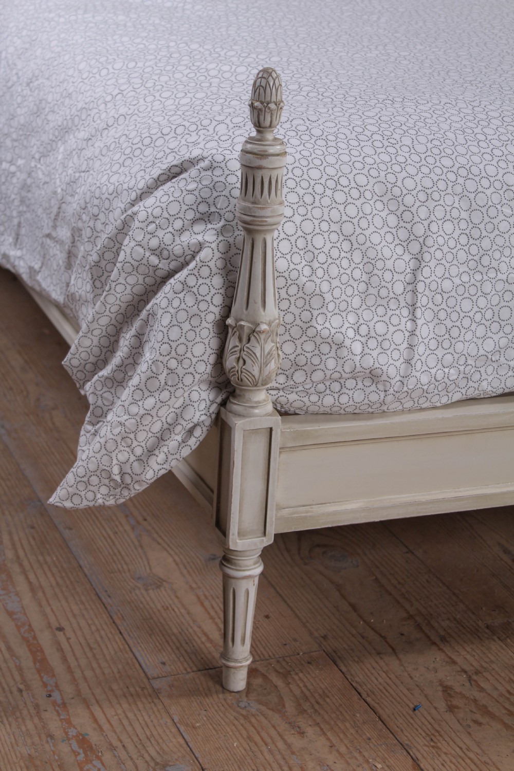 Pair of painted single caned low end bed View II