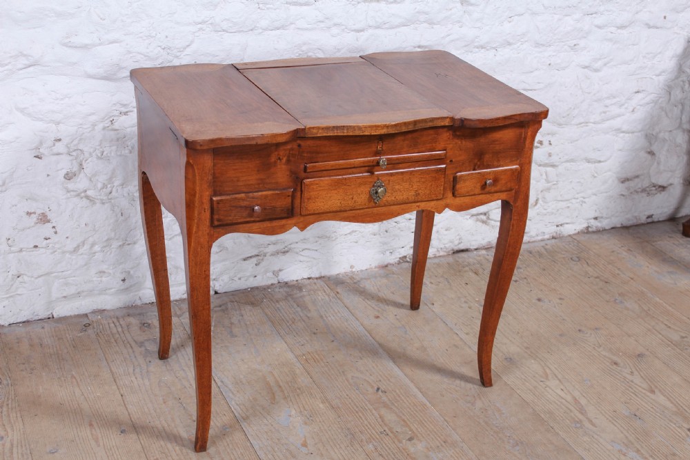 French walnut veneer fold out dressing table 