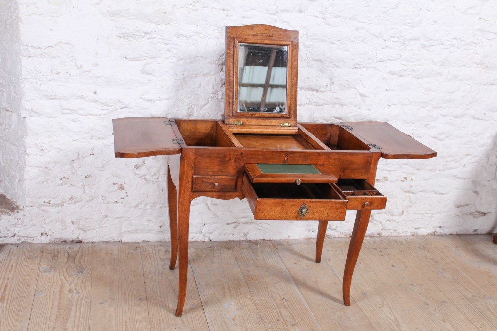 French walnut veneer fold out dressing table  View IV