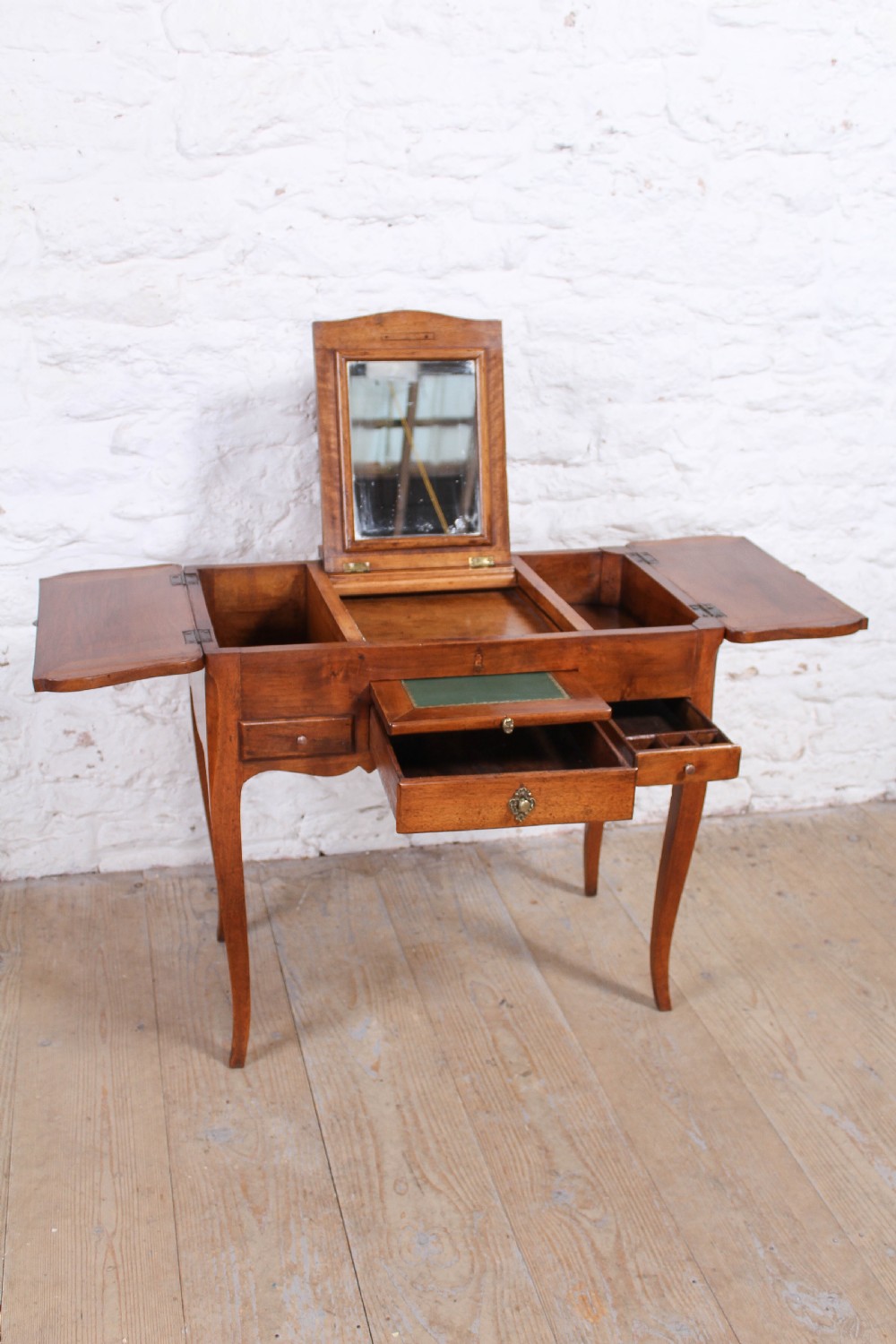 French walnut veneer fold out dressing table  View V