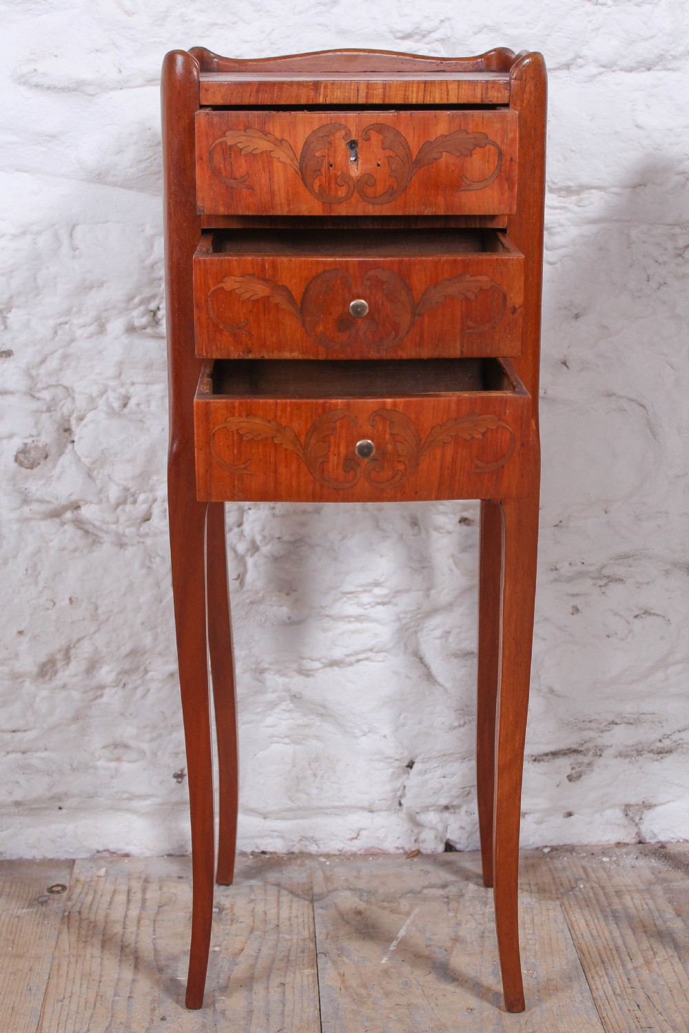 Pretty little pair of marquetry bedsides View V