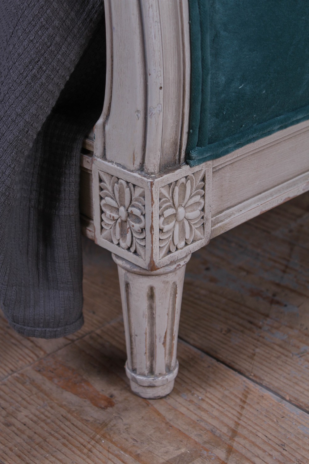 Lovely simple Newly velvet upholstered French king size bed  View IV