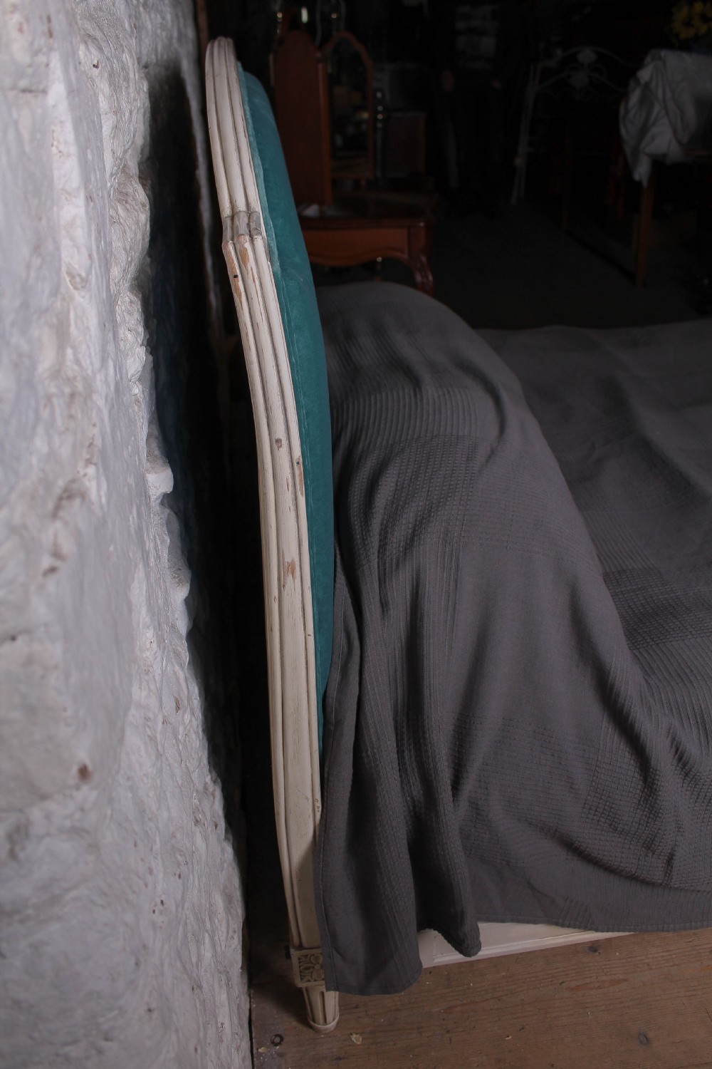 Lovely simple Newly velvet upholstered French king size bed  View VII
