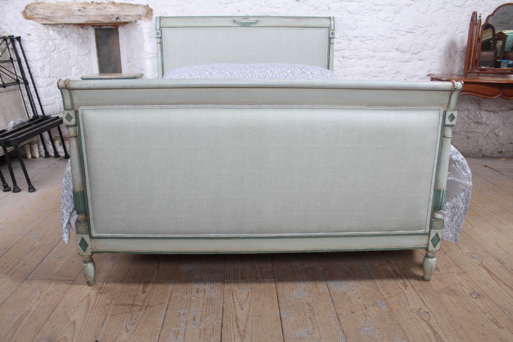 Newly upholstered king size French Director style bed View II