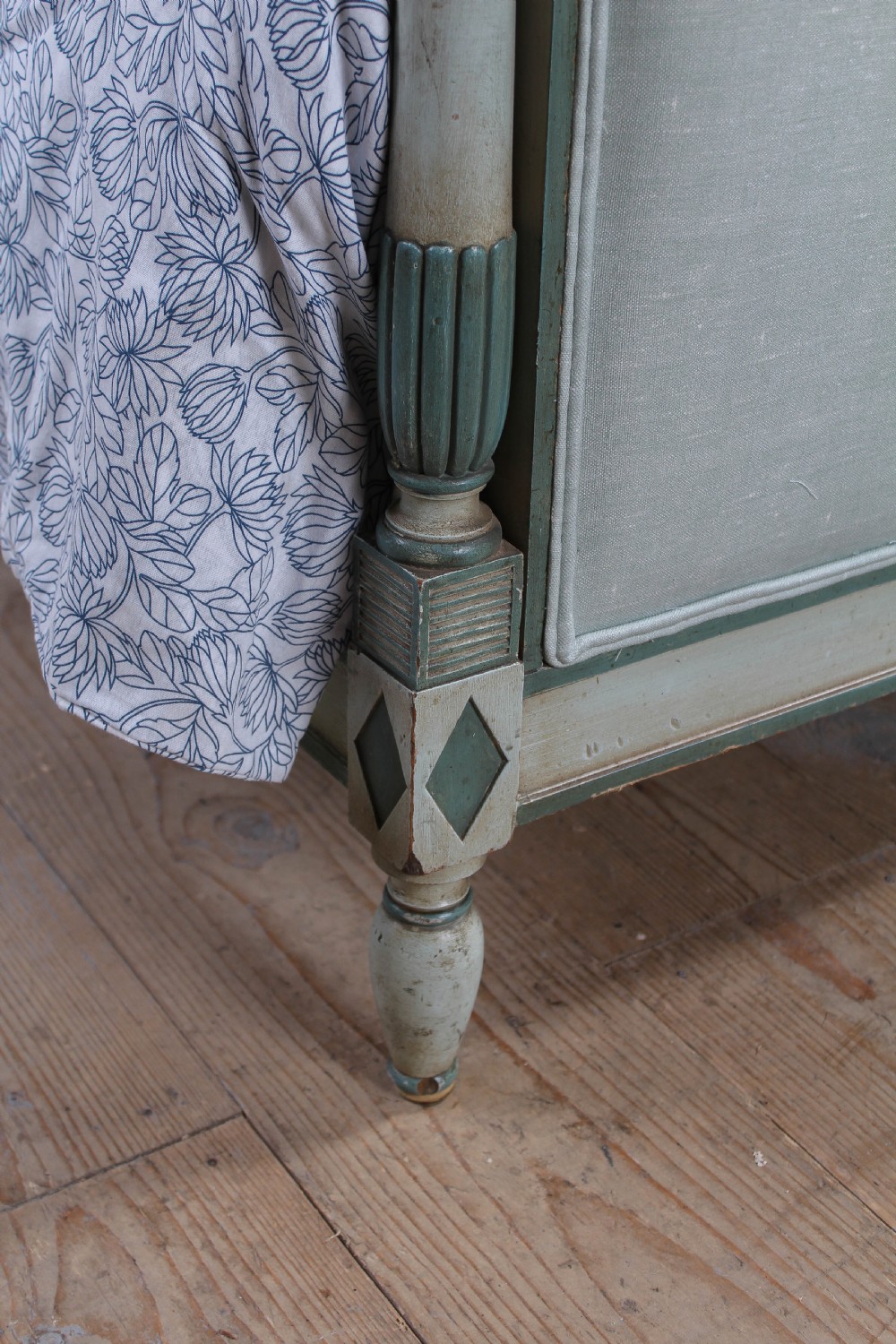 Newly upholstered king size French Director style bed View III