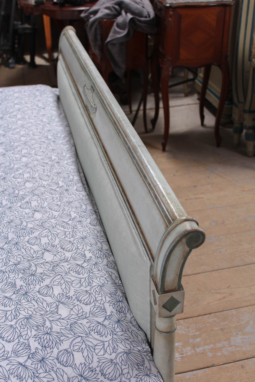 Newly upholstered king size French Director style bed View VIII