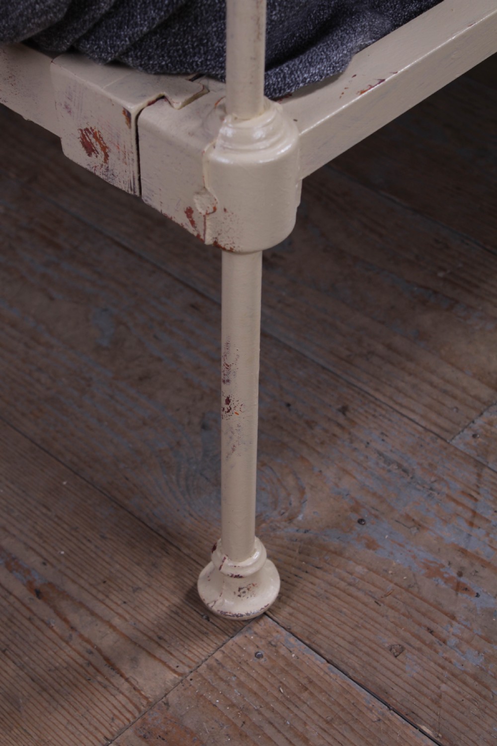 Lovely aged  paint forged iron double bed  View V