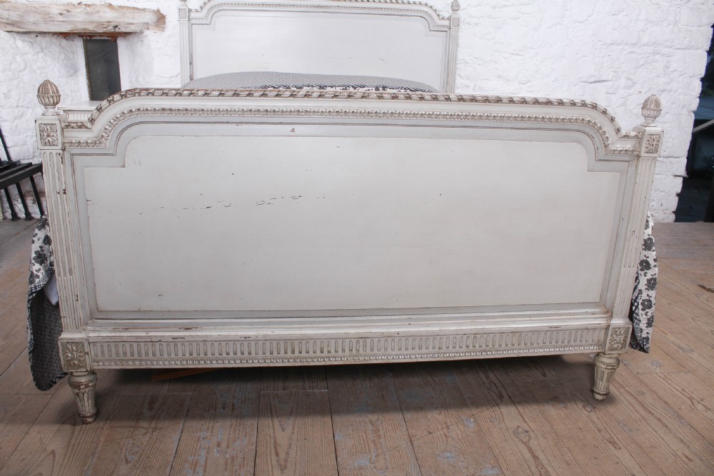 Rare small super king size Empire style bed and matching bedsides View III