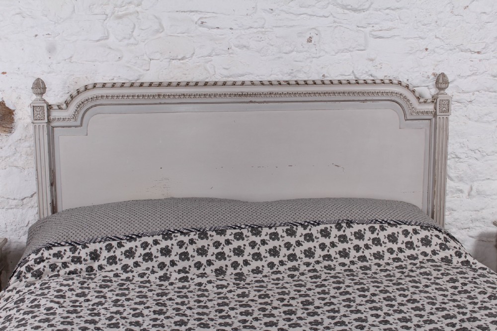 Rare small super king size Empire style bed and matching bedsides View VI