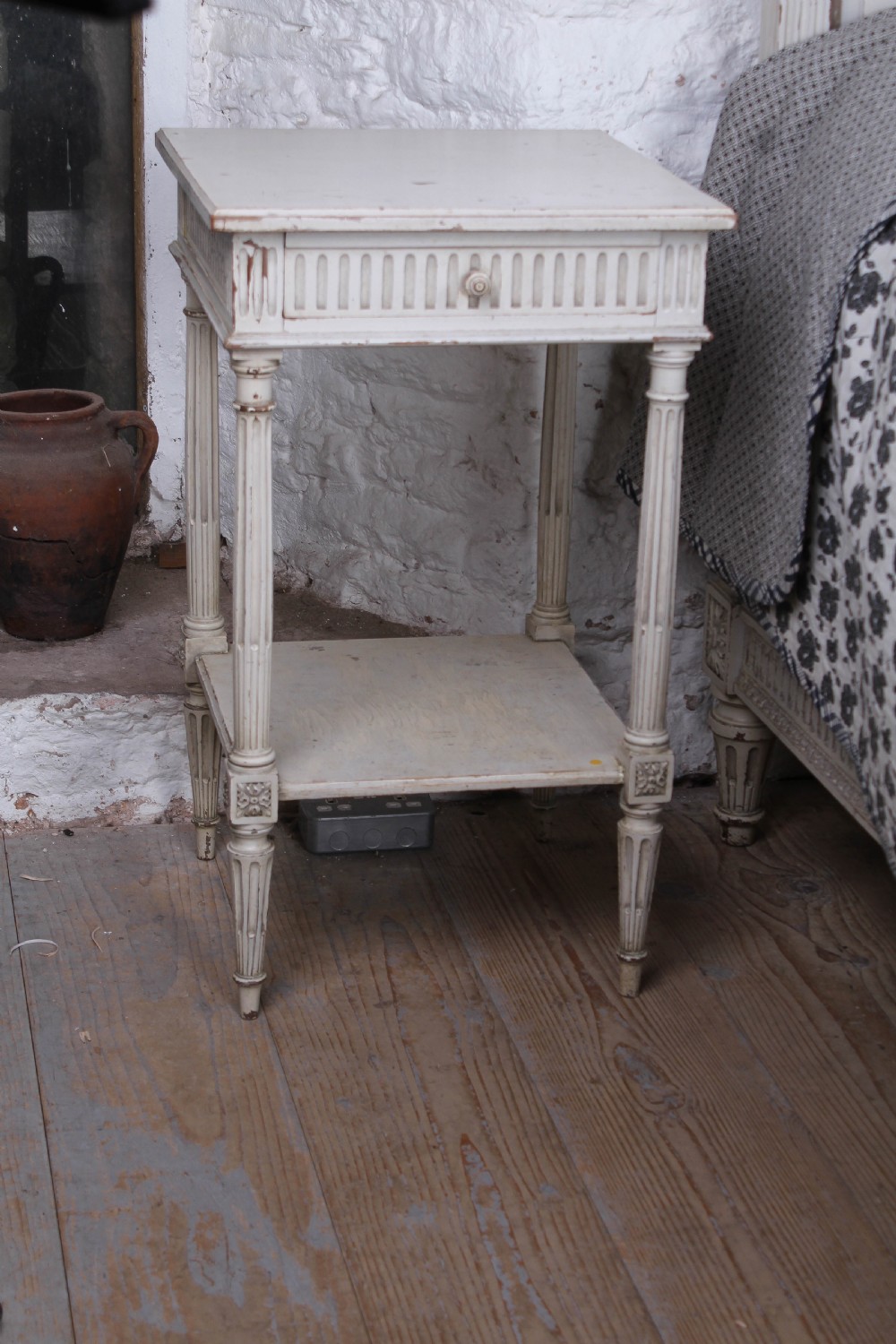 Rare small super king size Empire style bed and matching bedsides View IX