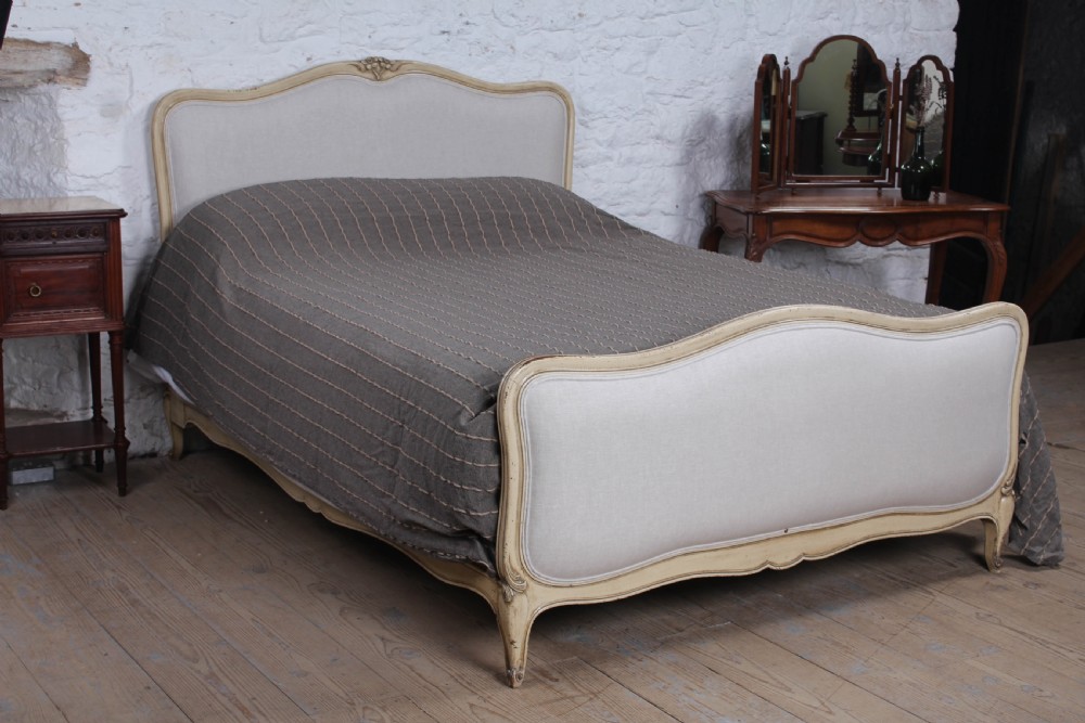 Simple Newly upholstered  Louis XV style king size bed