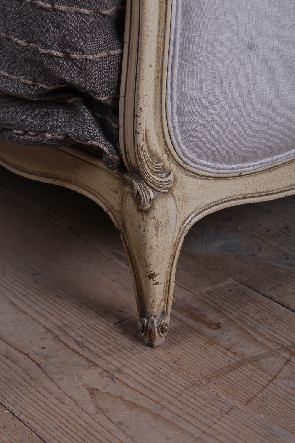 Simple Newly upholstered  Louis XV style king size bed View V