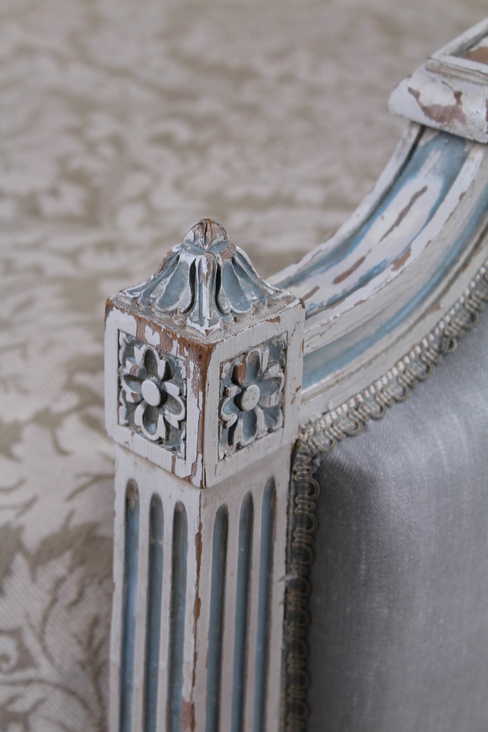 Pretty pair of French newly upholstered beds View VI