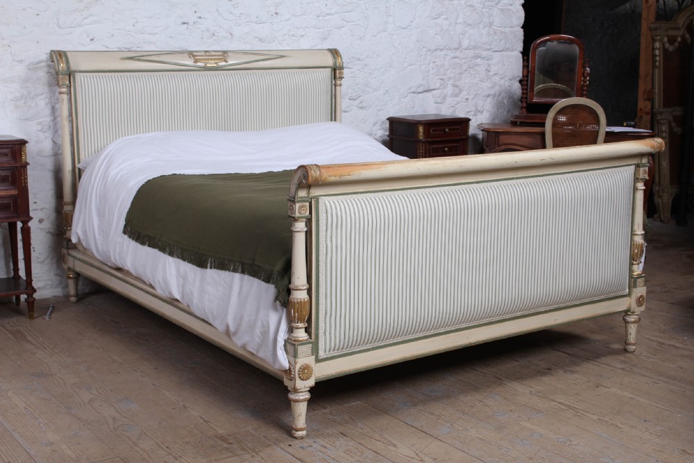 Beautiful newly upholstered Director style  king size bed