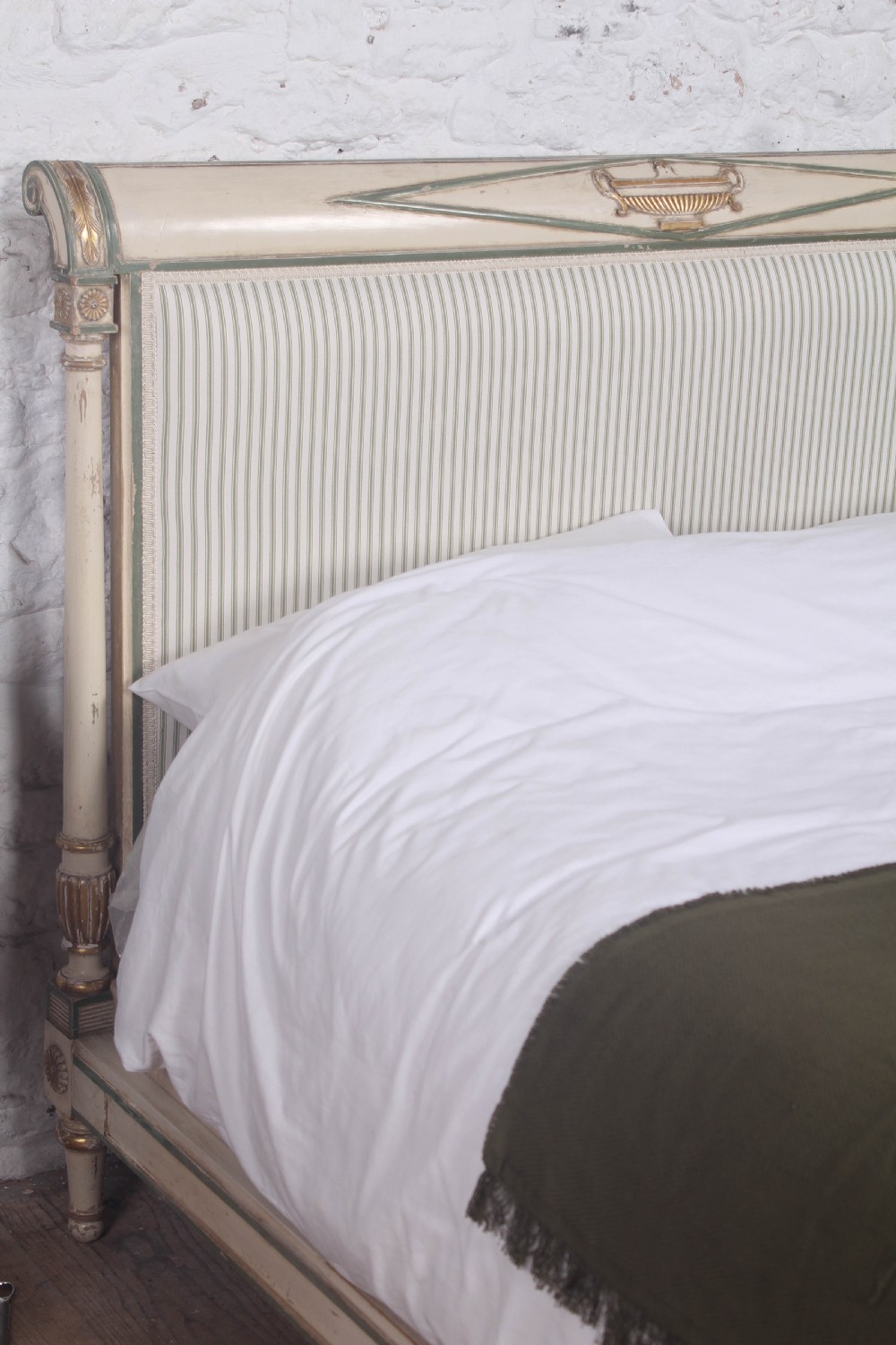Beautiful newly upholstered Director style  king size bed View X