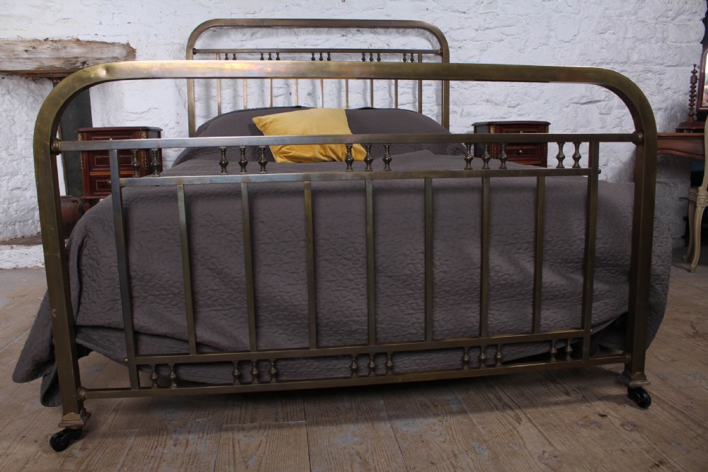 Fashionable simple French aged brass king size bed  View III