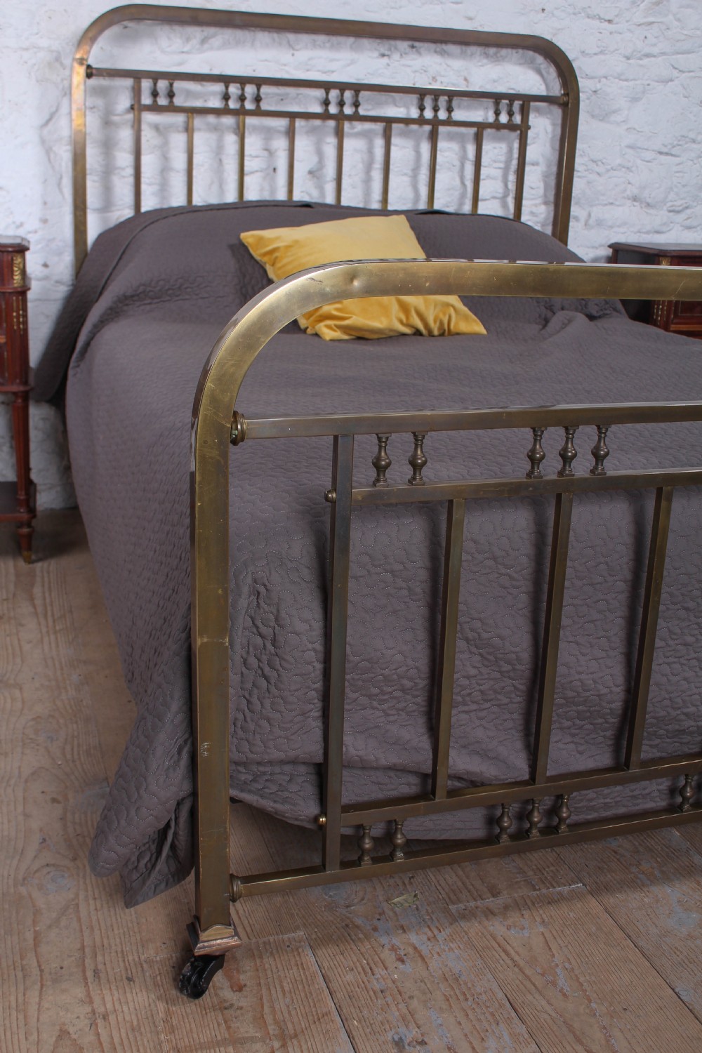 Fashionable simple French aged brass king size bed  View V