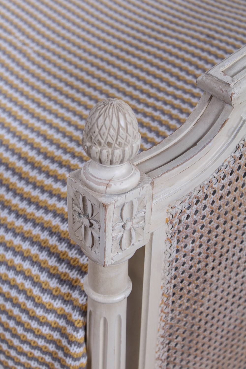 Pretty Louis XVI style king size caned  bed View IV