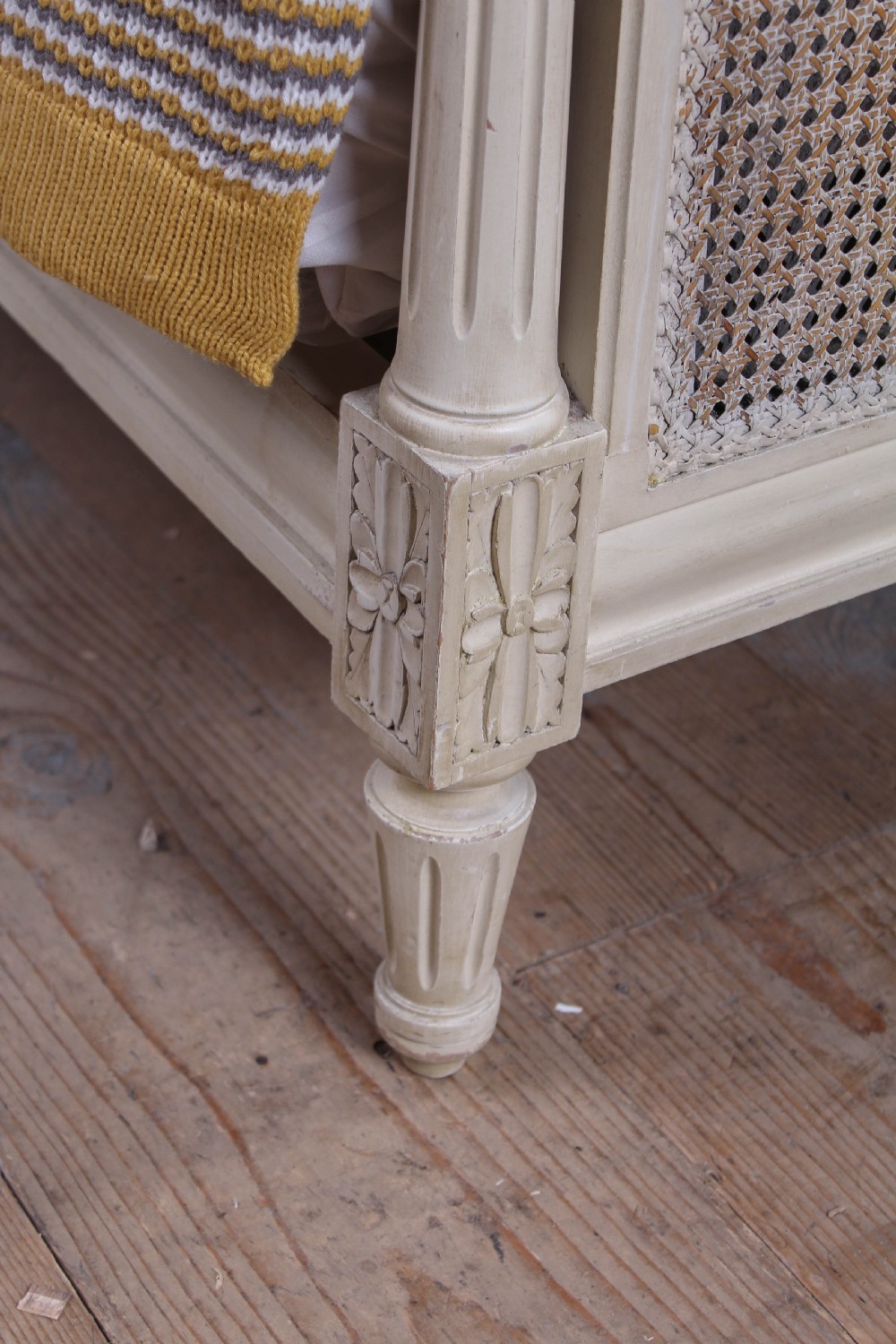 Pretty Louis XVI style king size caned  bed View V