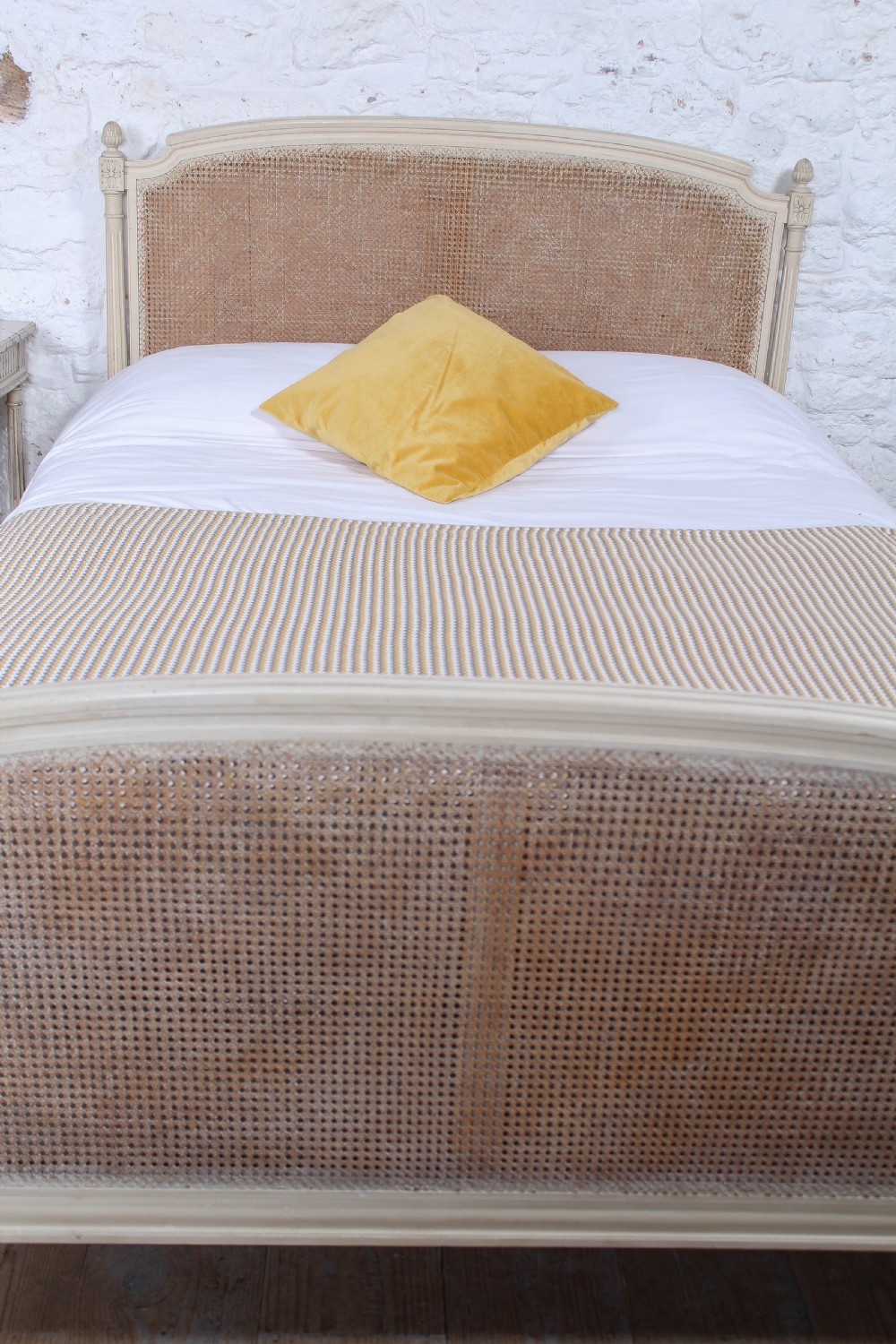 Pretty Louis XVI style king size caned  bed View VIII