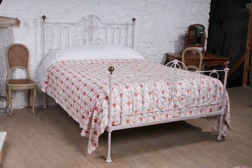 Lovely  early Victorian iron and brass king size bed 