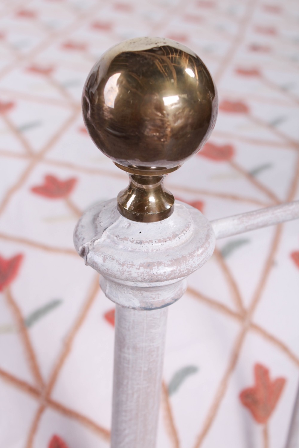 Lovely  early Victorian iron and brass king size bed  View II