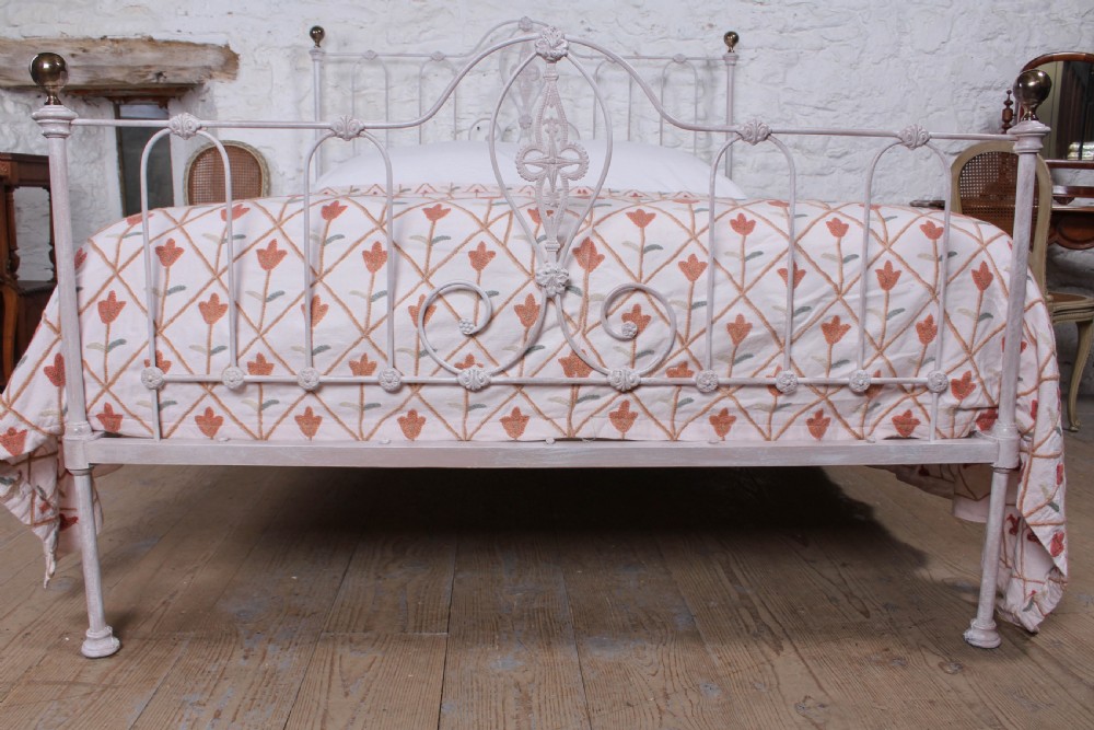 Lovely  early Victorian iron and brass king size bed  View IV