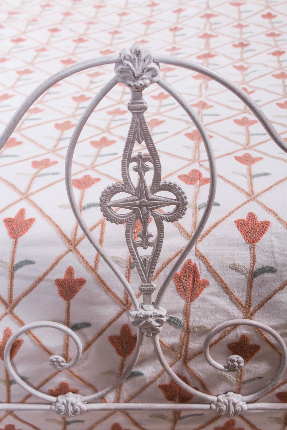 Lovely  early Victorian iron and brass king size bed  View V