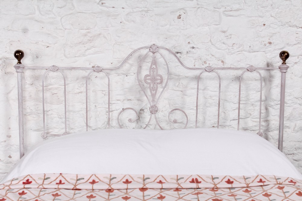 Lovely  early Victorian iron and brass king size bed  View VI