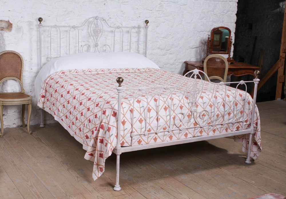 Lovely  early Victorian iron and brass king size bed  View IX