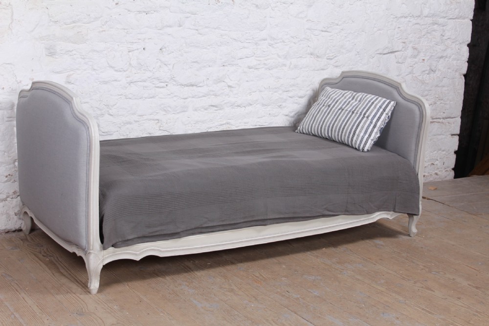 Pretty French newly upholstered Louis XV style day bed View II