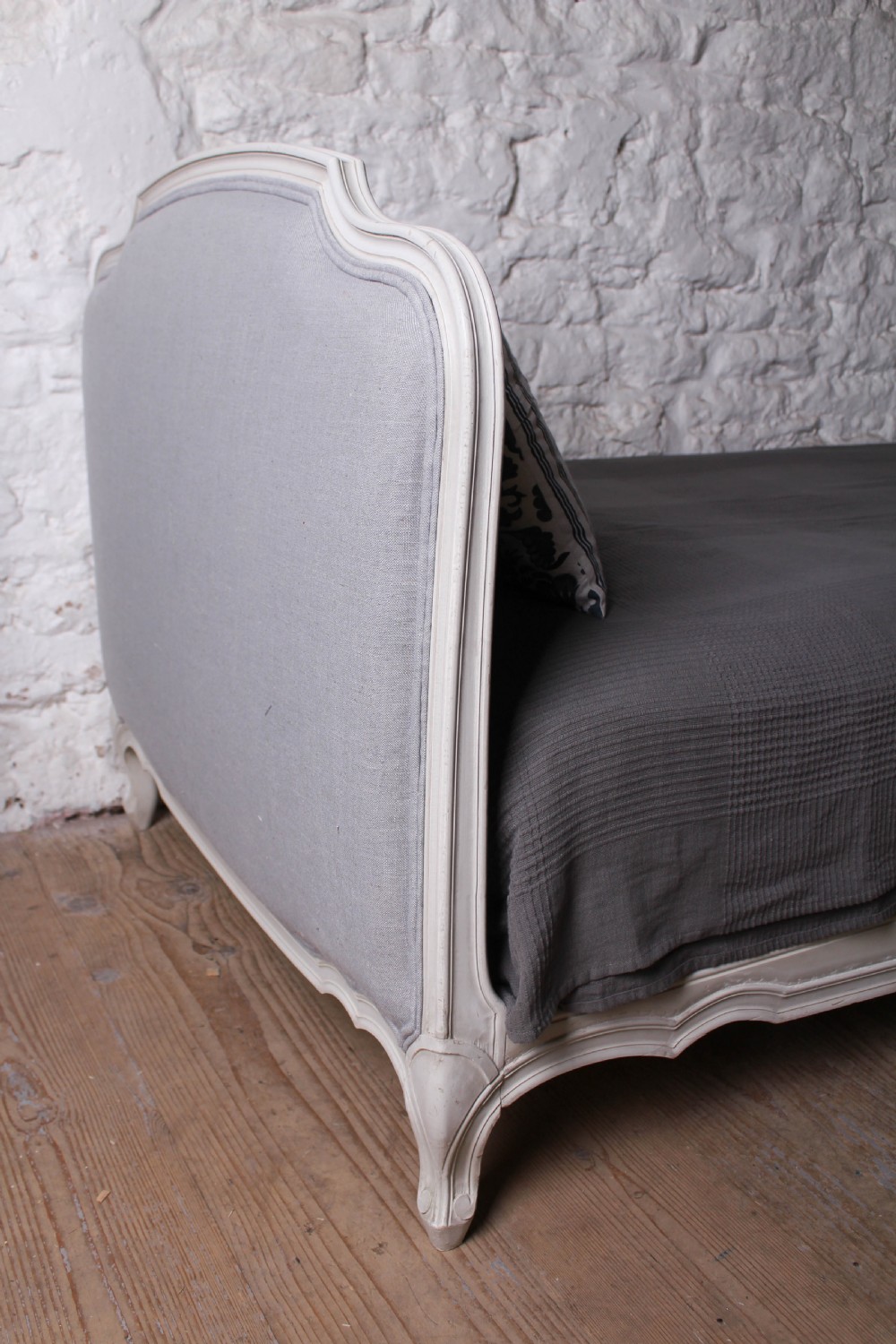 Pretty French newly upholstered Louis XV style day bed View V