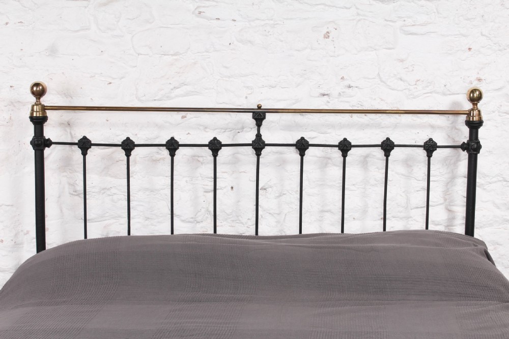 Classic Victorian king size brass and iron bed View II