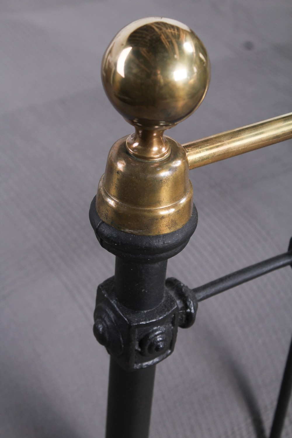 Classic Victorian king size brass and iron bed View IV