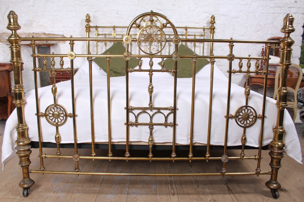 Handsome super king size all brass Victorian english bed View II