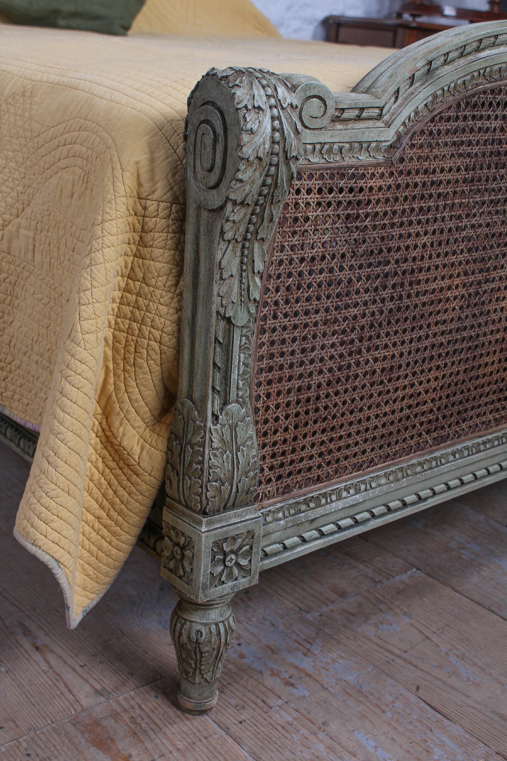 Magnificent French caned king size marriage bed  View III