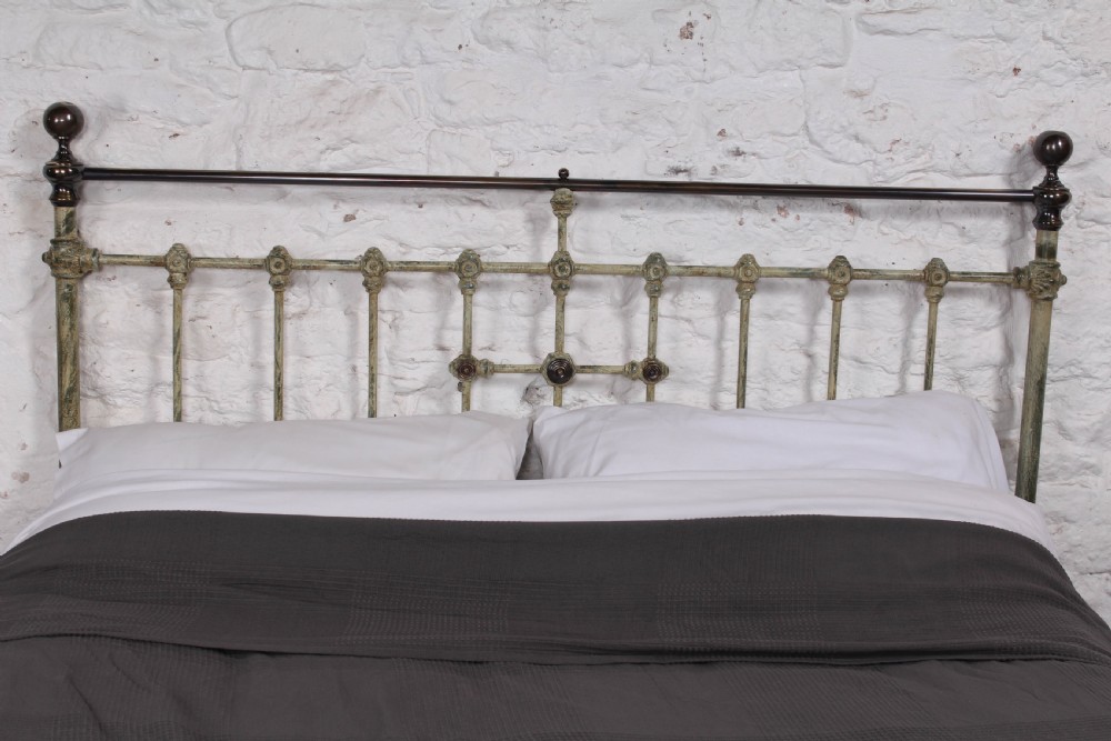 Lovely individual Victorian brass and iron king size bed View VI