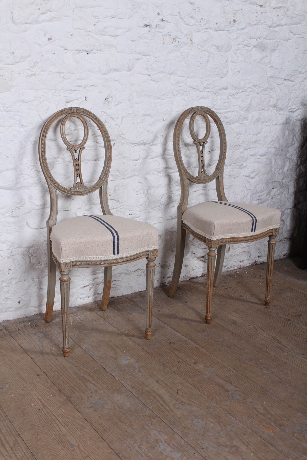 Very pretty pair of newly upholstered French chairs View V