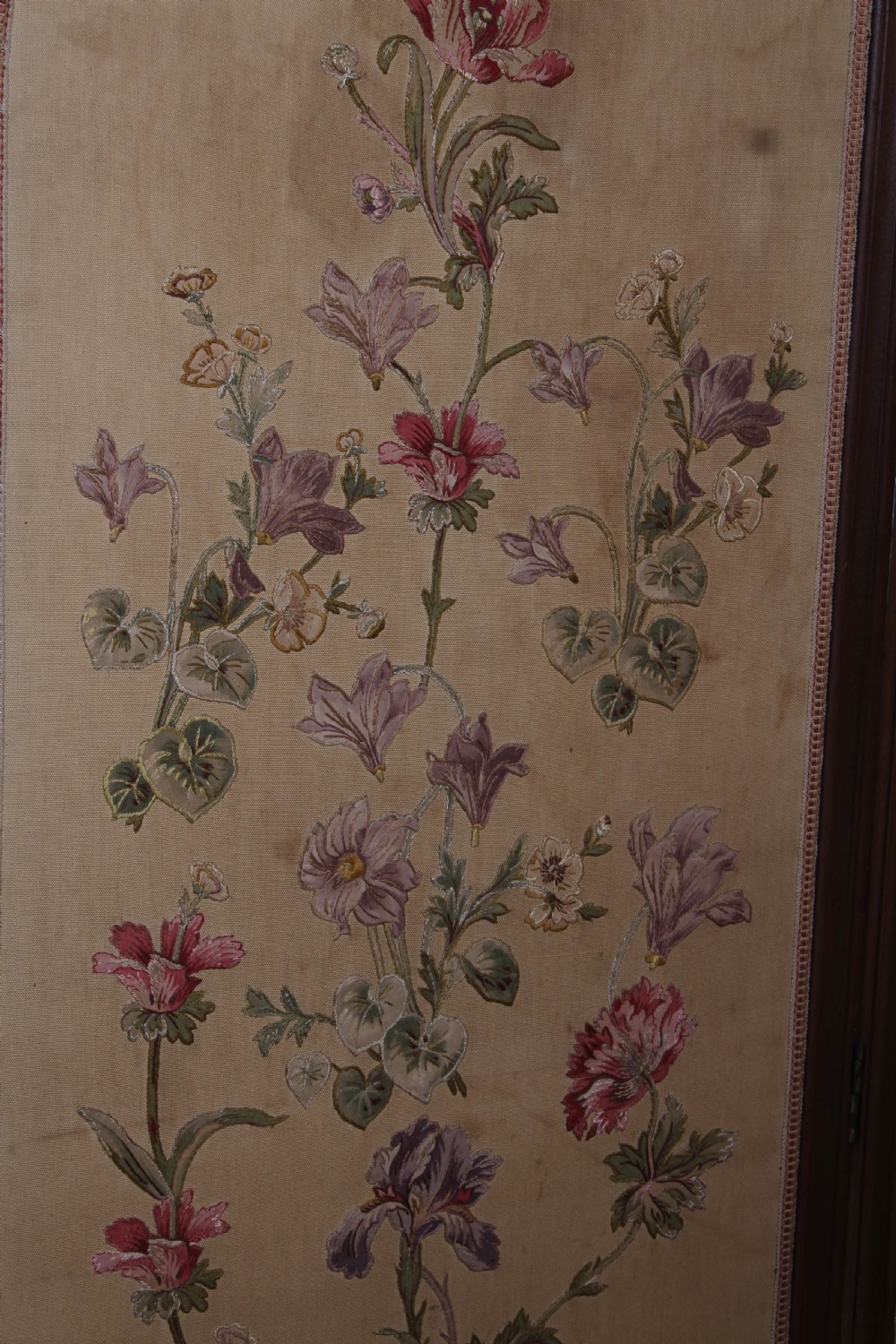 Beautiful old Art Noveau five fold appliqué screen View VII