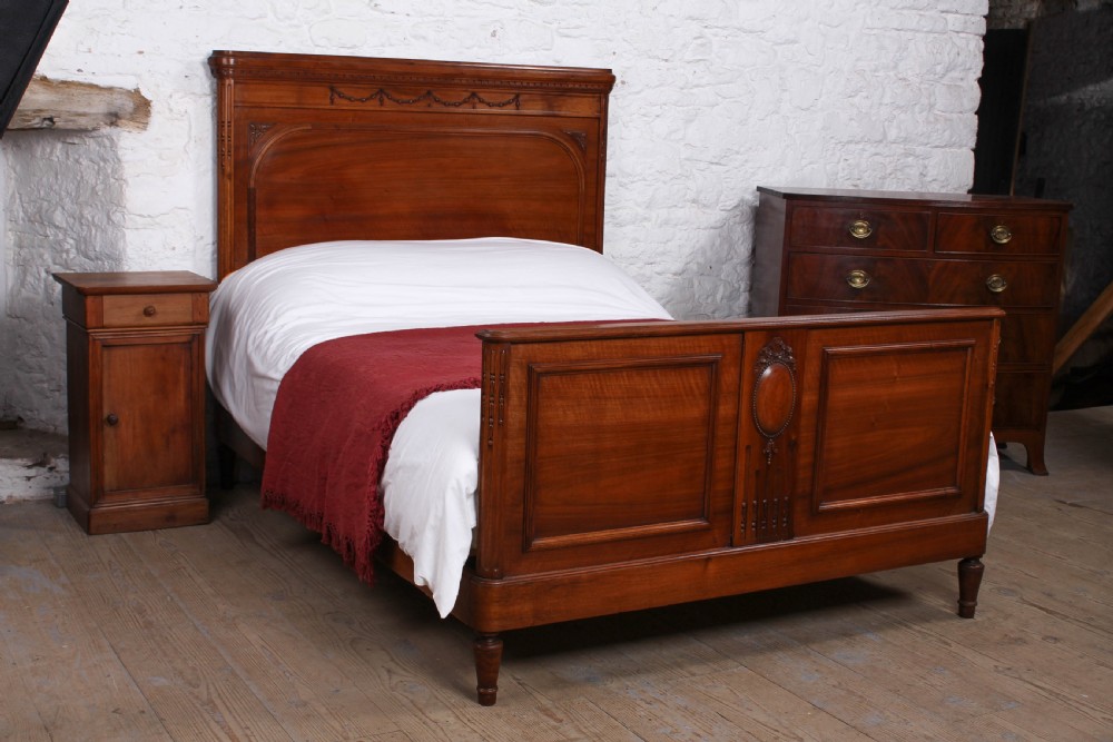 Attractive French solid cherry double bed