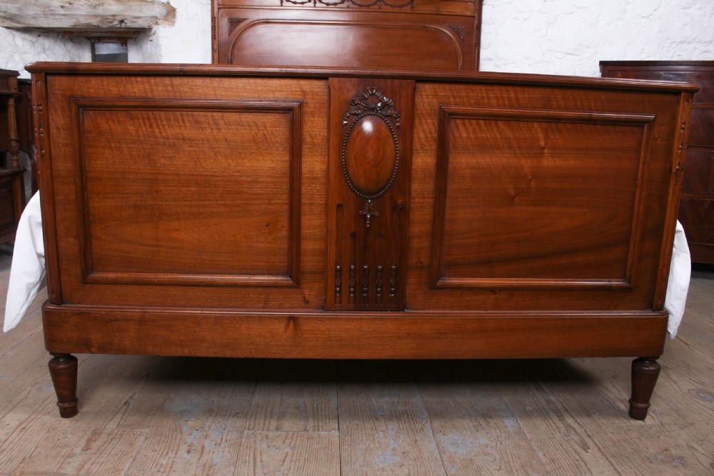 Attractive French solid cherry double bed View II