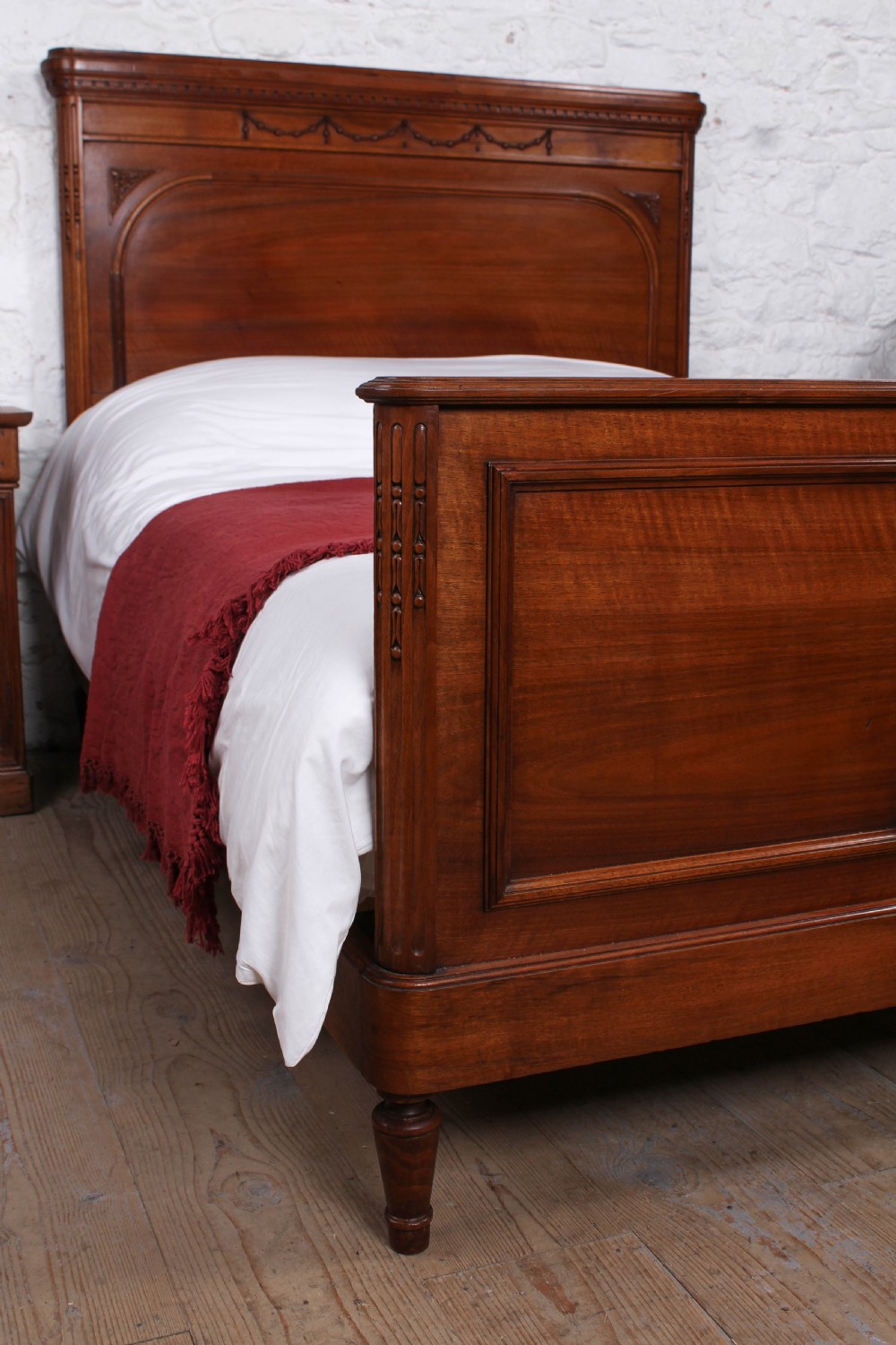 Attractive French solid cherry double bed View V