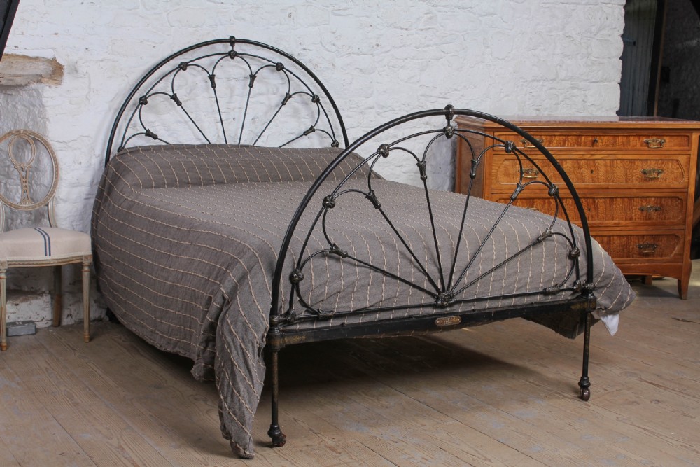Very original early Victorian Winfield iron double bed