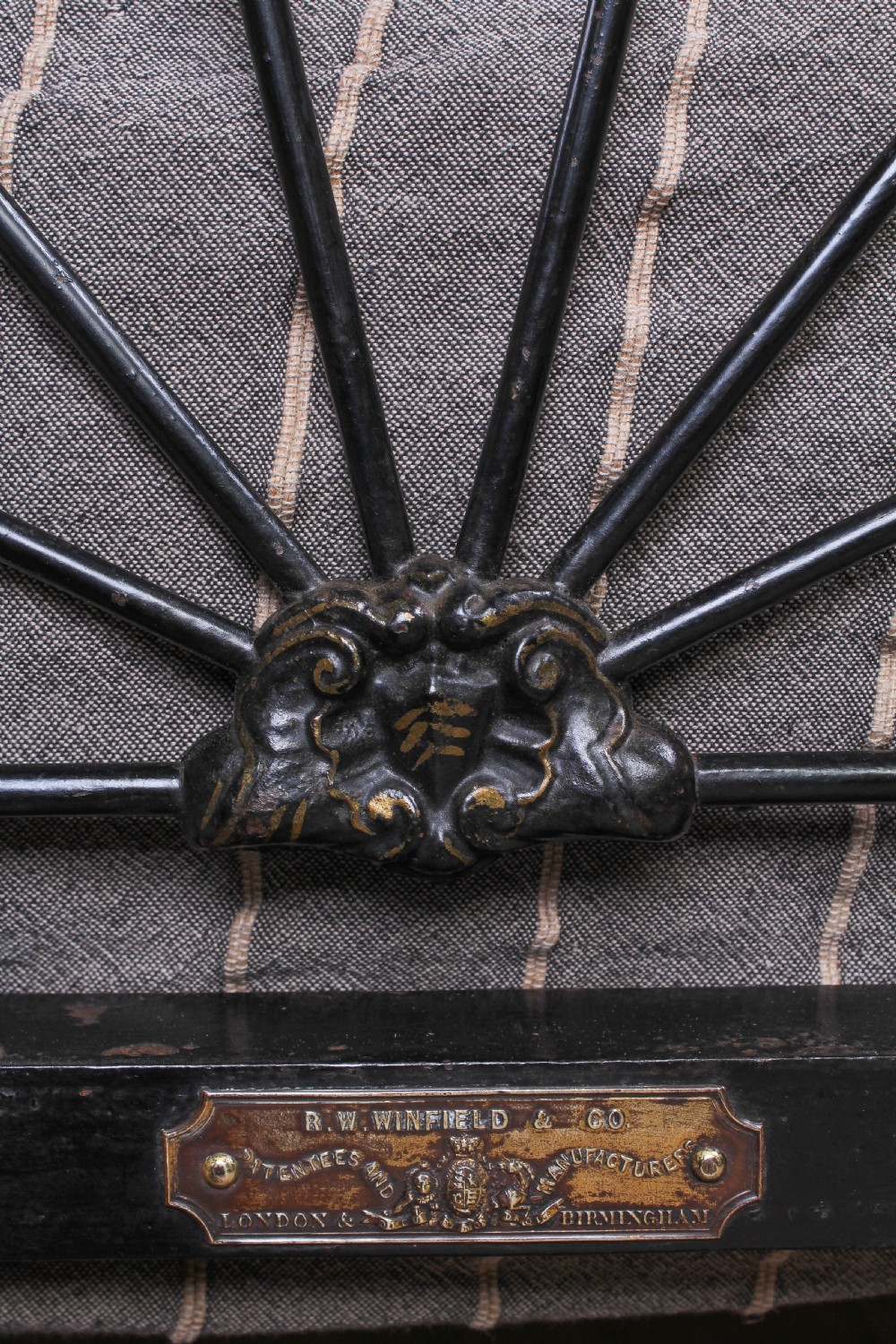 Very original early Victorian Winfield iron double bed View III
