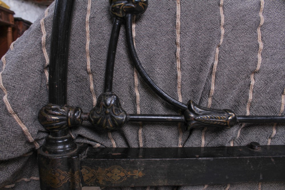 Very original early Victorian Winfield iron double bed View IV