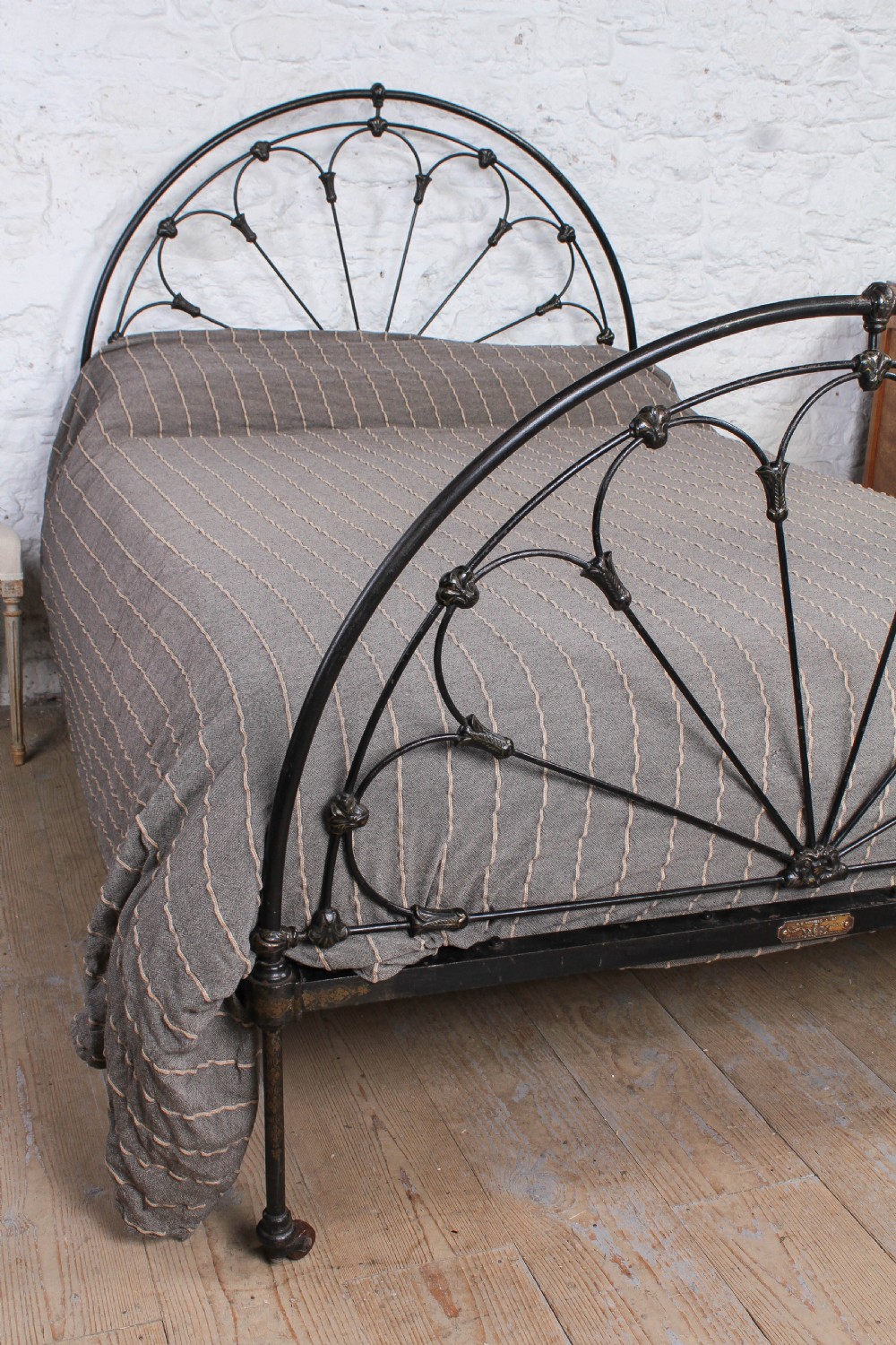 Very original early Victorian Winfield iron double bed View VI