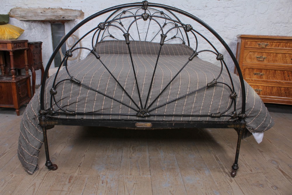 Very original early Victorian Winfield iron double bed View VII