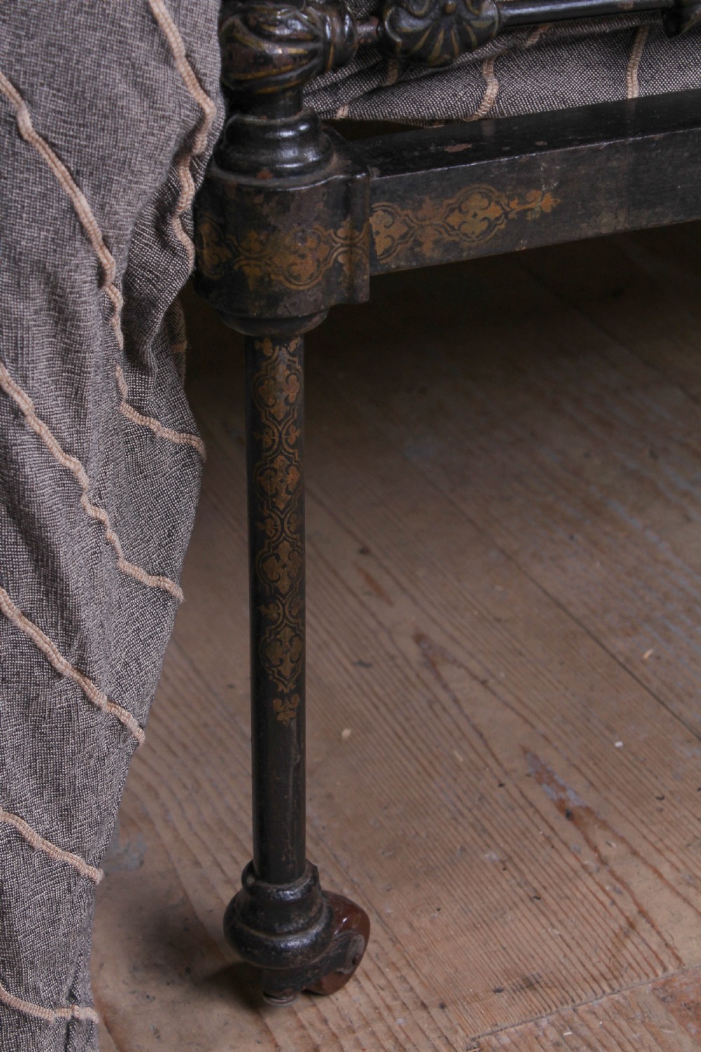Very original early Victorian Winfield iron double bed View VIII